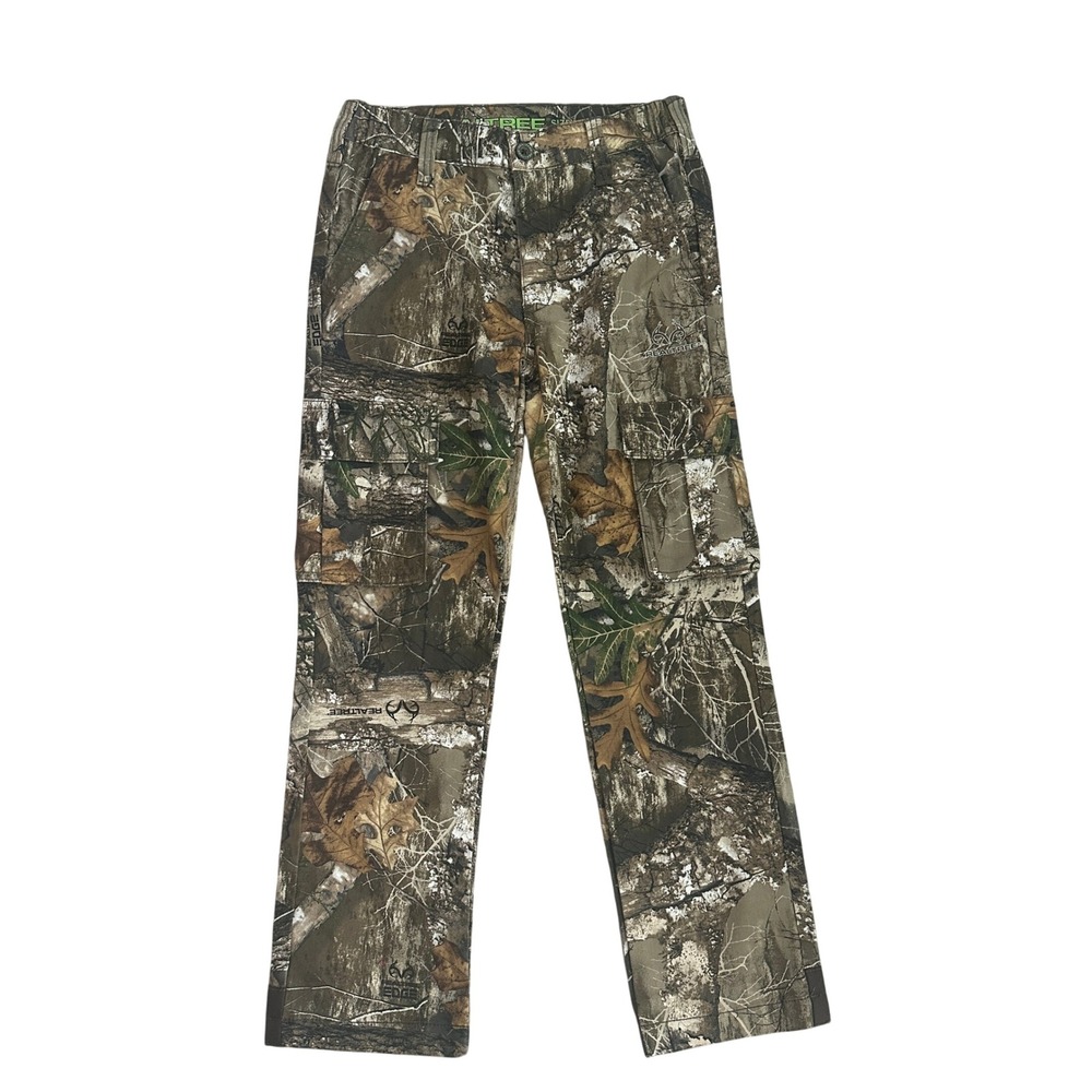 Realtree Edge Camo Cargo Pants Kids Size L 10-12 Brown Green Hunting 7401C3